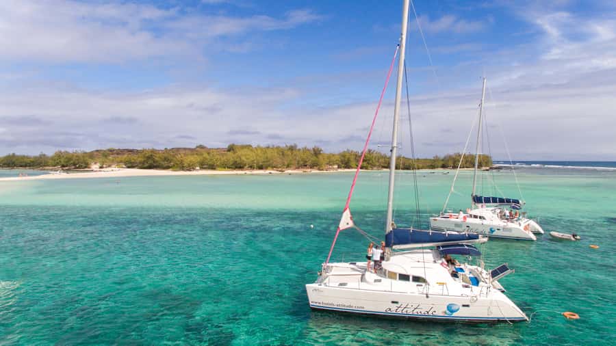 Full Day Catamaran Luxury Cruise to Northern Islands w Lunch - Flat Island brings the first long water stop
