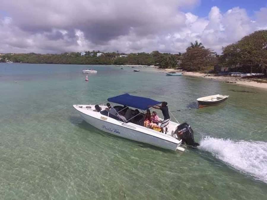 Ile aux Cerfs Speedboat Trip & Transport: Private or Shared - Speeding past Grand River South East Waterfall