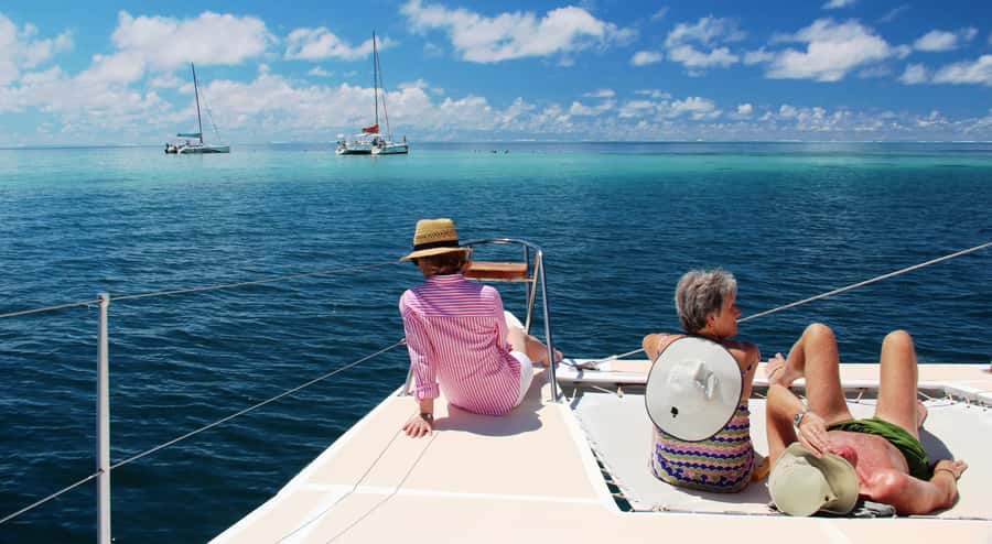 Ile aux Cerfs: The very best day by catamaran. - Leaving Disable Blanc by catamaran