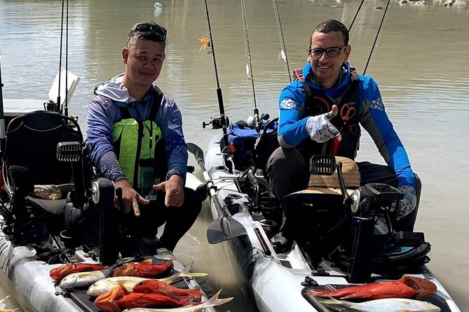 Kayak Fishing in Mauritius - Getting settled in a single or double kayak