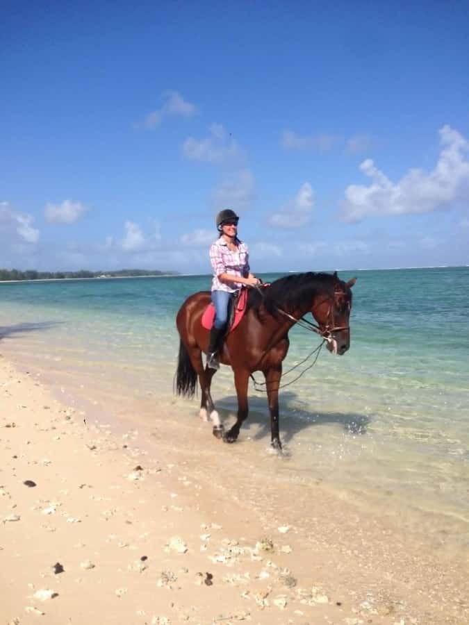Mauritius: Horse riding on the deserted beach of Riambel - Who will get the most from this ride