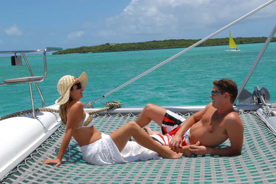 Private Catamaran Charter to Ile aux Cerfs - Sailing through the Mahébourg lagoon