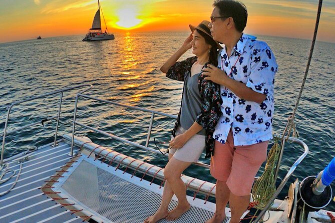 Private Exclusive Sundowner catamaran with Dinner & Transfer - Sailing across Mahebourg Bay at sunset