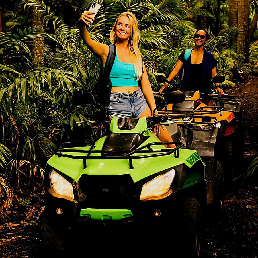 South Of Mauritius Quadbike and Snorkeling Blue Bay - Riding from Le Souffleur to the Natural Bridge